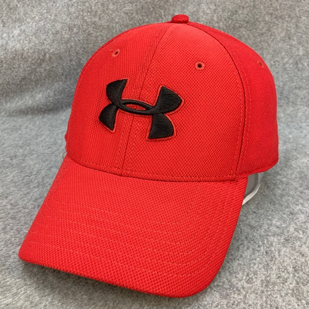 Under Armour Embroidered Logo Mens Red Stretch Fit Mesh Hat LG/XL 4043